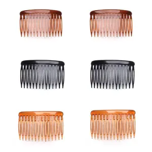 6 Pcs 14 Teeth Hair Side Comb Transparent Twist French Vintage Style Hair Clips Pins Accessories for Women Girls Bridal Wedding Veil Fine Hair