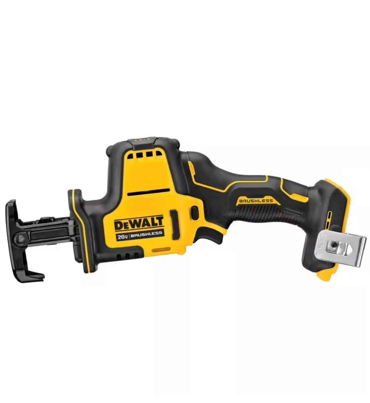 DeWalt 20V Brushless Reciprocating Saw with 20V Battery, Yellow and Black Color, Ideal for Cutting and Trimming