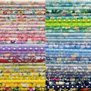 5"x 5" 50 PCS 100% Cotton Floral Fabric Squares Bundles Quilting Supplies for Sewing DIY & Quilt Beginners_Floral