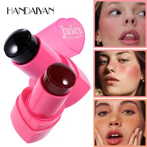 Handaiyan Heart Jelly Blush Stick Moisturizing Long-Lasting Natural Makeup Balm, Non-Toxic Ingredients, Single Pack, No Flammable