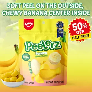 (50% off)AMOS Peelerz Fruit Gummy Variety Pack, Green Apple, Lychee, Peach, Lemon, Pineapple, Mango & Banana Peelable Soft Candy, Assorted Chewy Gummies Candy Snack-Product card