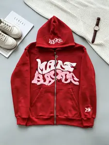 Retro Star And Letter Printed Zipper Hoodies 2025 Spring Autumn Harajuku Y2K Women And Men Fashion Hip Hop Long Sleeve Hooded  Avant-Garde - Street Casual    Spring/Fall    Loose    Zipper  Pocket  Patched