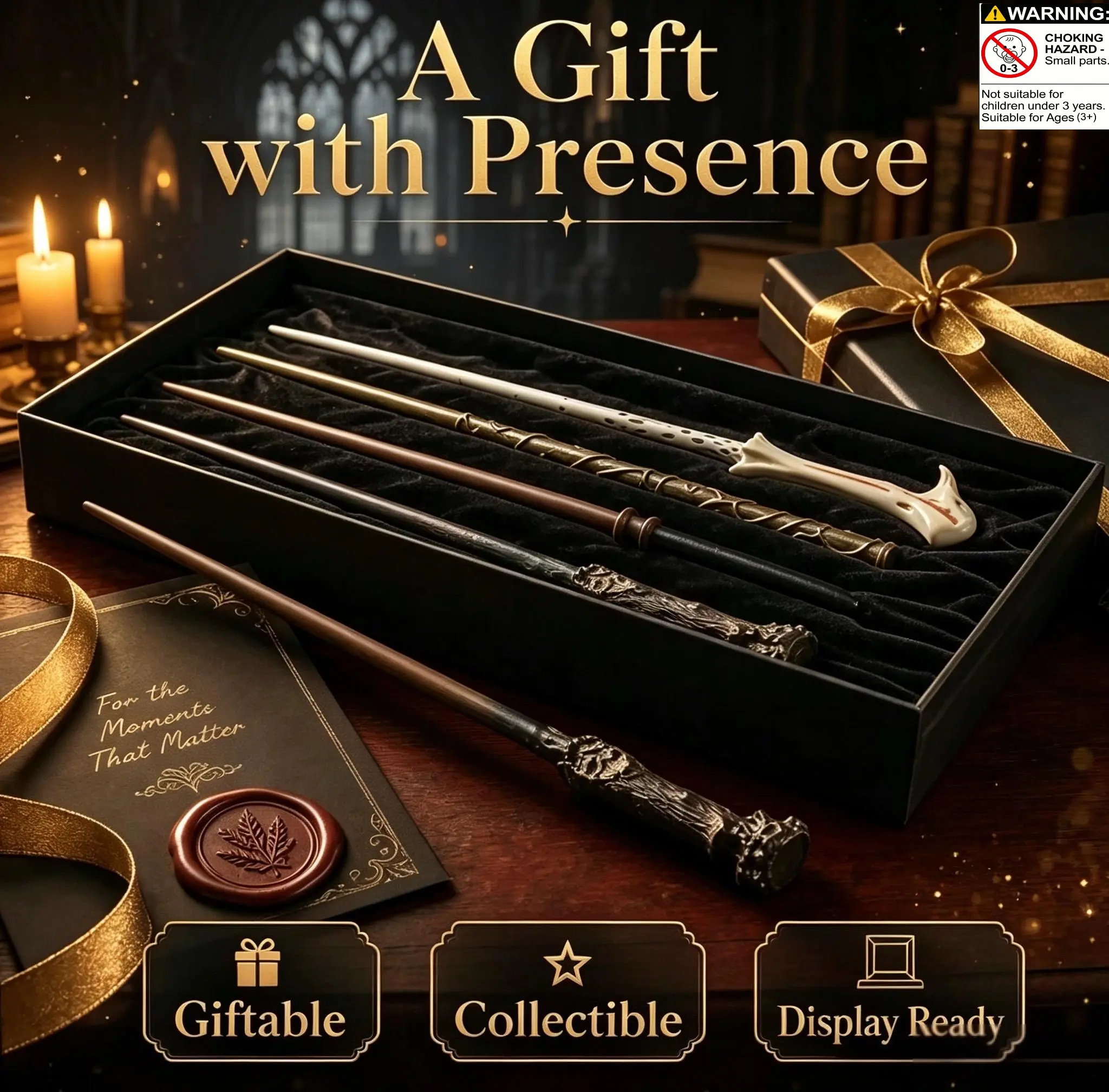 Unisex Wizard Theme Handmade Polished Resin Magic Wand - Immersive Fantasy Role Play Toy, Rare Collectible Prop, Halloween Cosplay Accessory, Holiday Gift for Fantasy Hobby Lovers