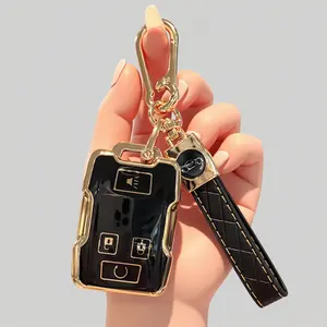 Key Fob Shell Case for Chevy Silverado Colorado GMC Sierra 1500 2500 3500 HD Canyon 2014 2015 2016 2017 2018 2019 2020 2021 4 Button Keyless Entry Remote Car Key Fob Cover