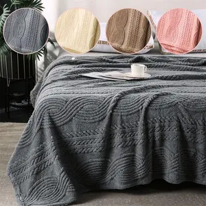 3D Jacquard Throw Blanket, 1 Count Soft Comfortable Warm Sofa Blanket, Cozy Chic Blanket, Air Conditioning Blanket Suitable for Sofa, Bed, Office, Camping, Travel