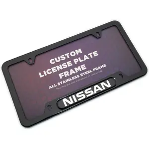 Black / Chrome Front or Rear Stainless Steel License Plate Frame Protect Cover Fit Nissan Decorate Accessories Gifts