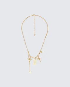 Blair Gold Cherub Charm Necklace Stack