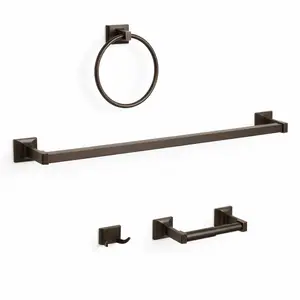 Eclipse Series 4 Piece Oil Rubbed Bronze Bathroom Hardware Set