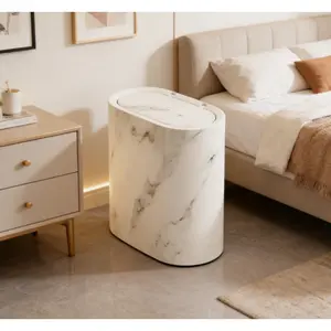 Corner trash can with lid, sealed to deodorize, press-to-open, suitable for bathrooms, hotels, homes, living rooms, etc.