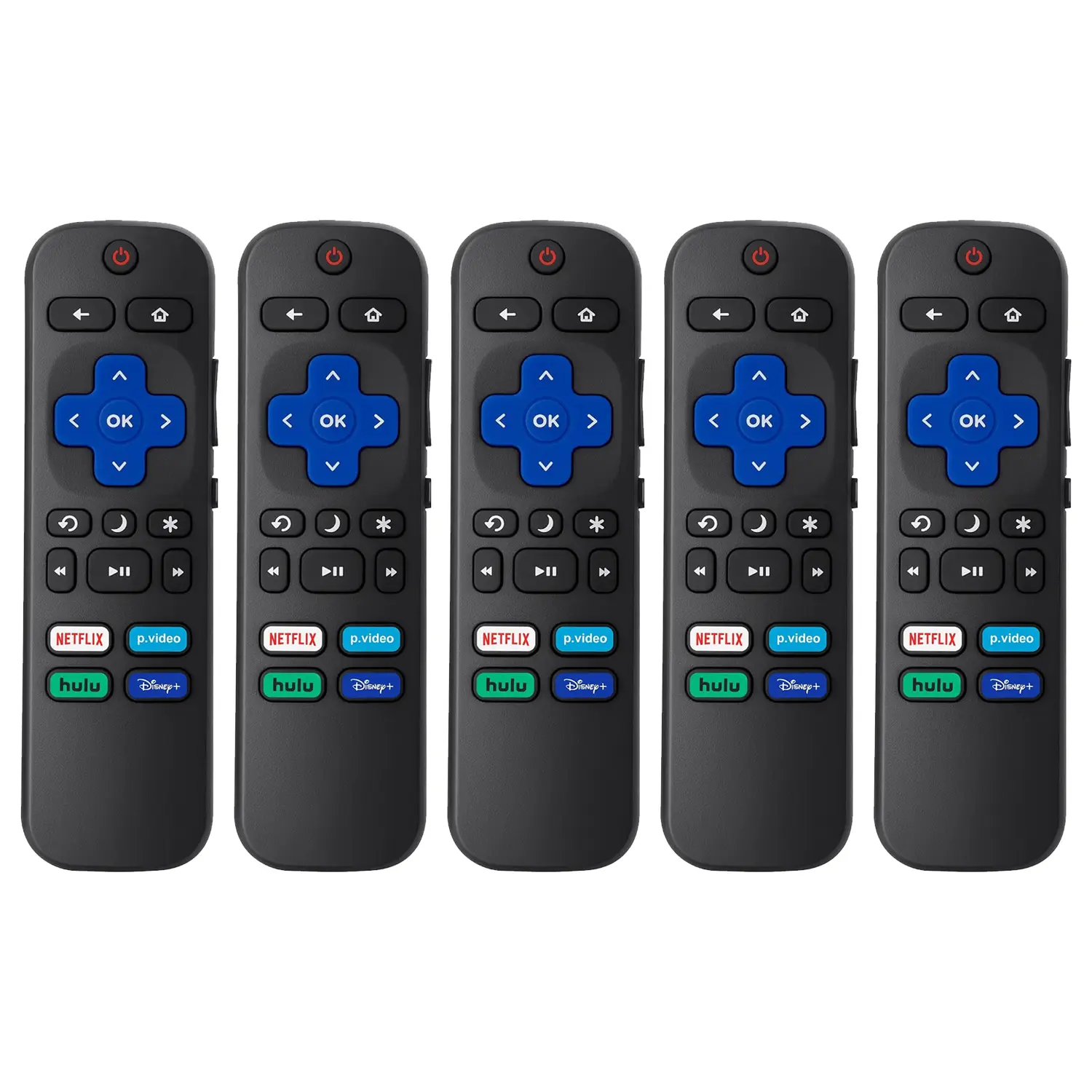 5pcs Replacement Remote Control Compatible for Roku TV, Universal Remote for Hisense/Onn/TCL/Sharp/Element/Philips/Hitachi/JVC/RCA/Insignia/Sanyo/LG for roku Series Smart TVs (Not for Roku Stick & Box)