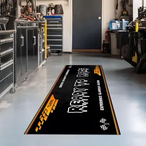 1pc Sporty Simple Dirt-Resistant Motorcycle Mat Rug, Heavy-Duty Indoor Carpet for Garage Living Room, Easy Storage Modern Home Decor