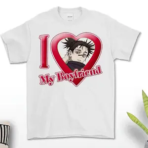 Choso I Love My Boyfriend Tee Featuring the Iconic Soft Smile Heart Meme – Essential Style for Jujutsu Kaisen Fans and Sadboy Vibes Lovers