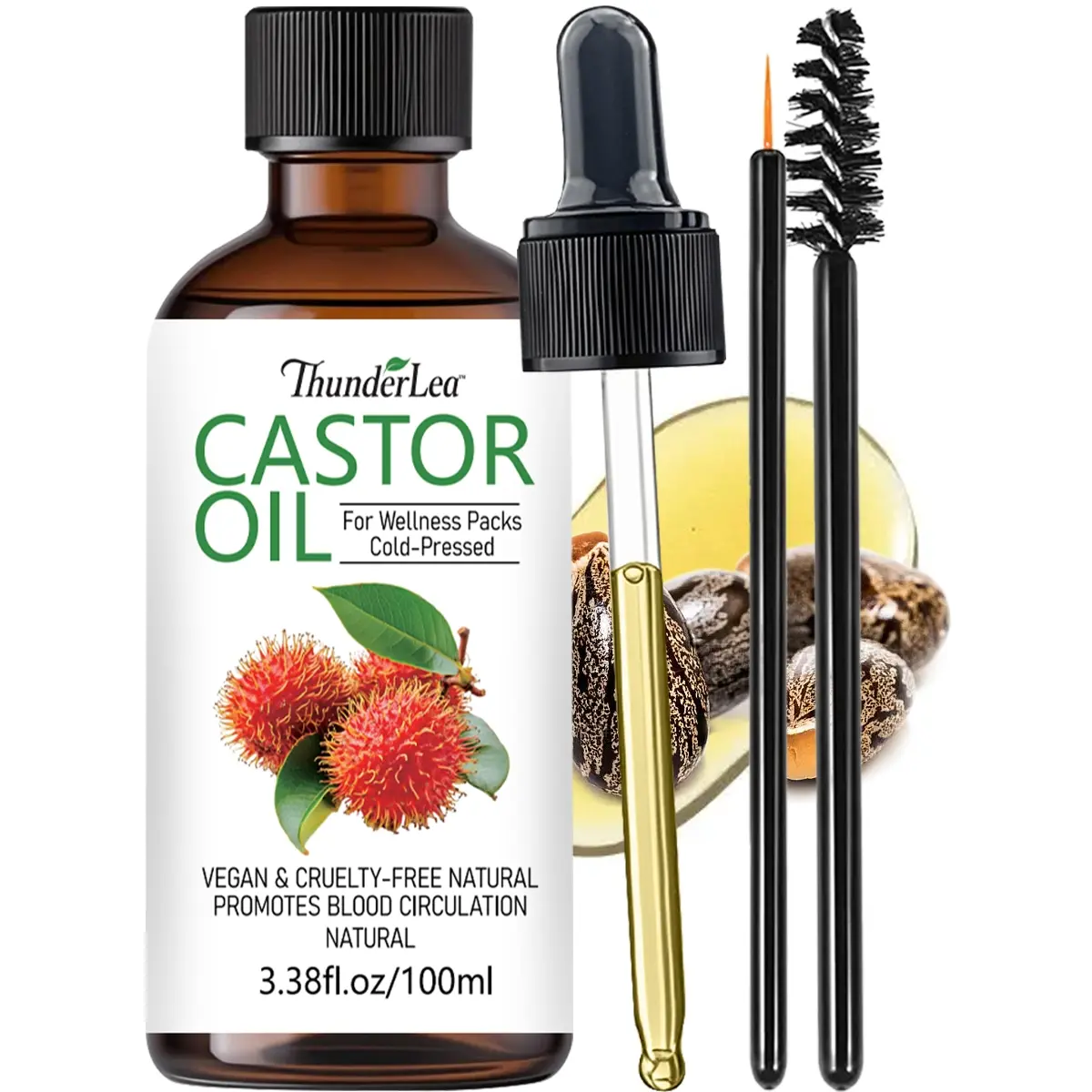 Organic Castor Oil for Natural Soft Hair Care, Eyelash Growth & Brow Nourishment, Moisturizing Essential Oil, Nourishing Hair Treatment, Scalp Treatment Serum, Natural Beauty Solution for Men & Women