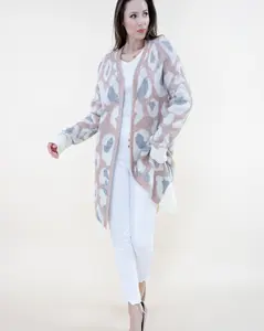 Womenswear Knitwear Comfort Casual Cozy Leopard Print Cardigan