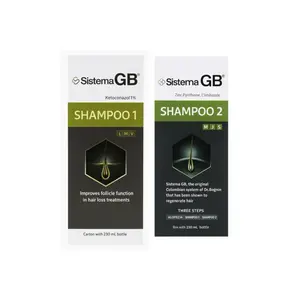 Sistema GB Hair Care Set - Shampoo 1 & Shampoo 2 for Thinning Hair & Scalp Support - 230 mL Each - Ketoconazole & Zinc Pyrithione Formula Haircare Cleansing Conditioner