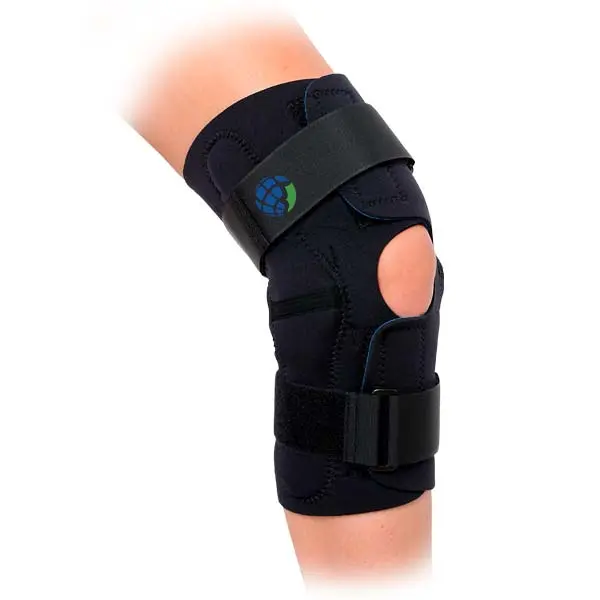Supportive Hinged Knee Brace for Adults, Comfortable Compression Wrap-Around Design, Medial-Lateral Hinges, Customizable Stabilization - Small Size