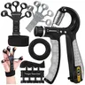 Unisex Compact 5Pcs Multi-Grip Hand Strengthener Kit - Adjustable Forearm Gripper (6.6 lbs,17 lbs,40 lbs), Finger Exerciser, Stretcher, Workout Ring, Training Arm Trainer, PT & Rehab Aid for Muscle Building, Stress Relief