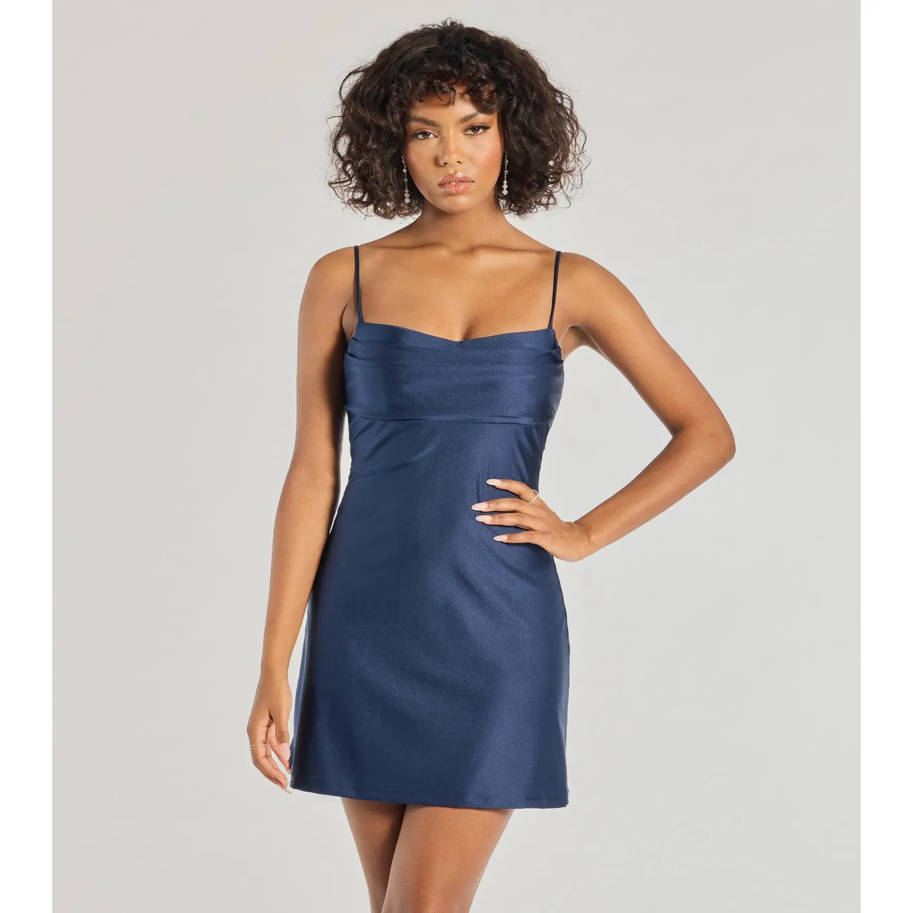 Sleek Sophistication A-Line Pleated Mini Dress