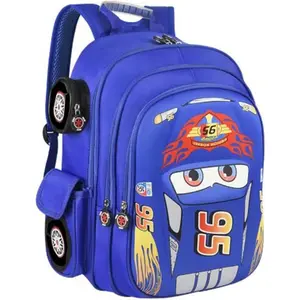 Kid Toddler Boys Girls Backpack Waterproof Cartoon Truck Car Child Snack School Bag Kindergarten Backpack (Blue)