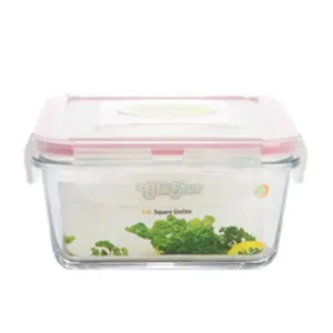 212 MAIN Tribest GLS05 Glastor 17oz Square Airtight Tempered Glass Food Storage Container with Silicone Lid - Lightweight, Kitchen-Safe Pet Feeding Accessory