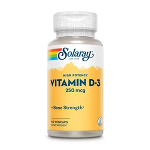 Solaray Super Strength Vitamin D-3 Supplement, 250mcg Vitamin D3 Nutritional Wellness Support