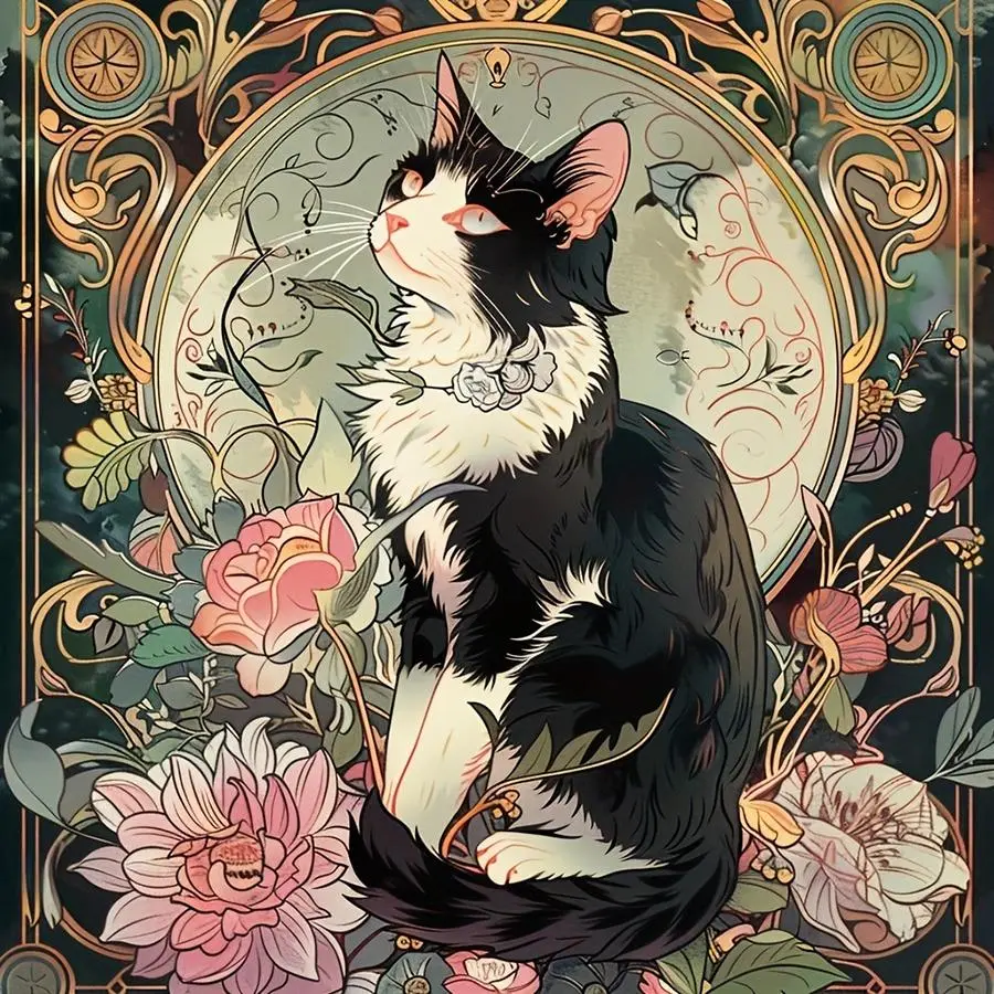 Cat Pattern DIY Diamond Arts Colorful Painting Kit, 5D Diamond Arts Colorful Painting Kit, Wall Art Decor for Home Living Room Bedroom, Diamond Painting Kits, Handicraft