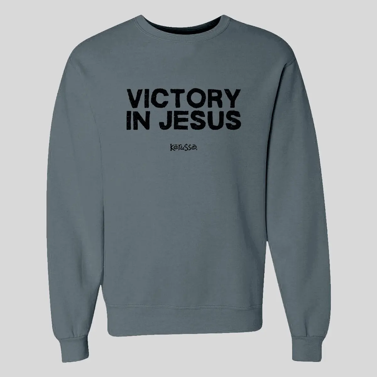 Kerusso Men's Soft Cotton Minimalist Christian Hoodie - Unisex Classic Ribbed Spandex Fabric Tops, Everyday Victory In Jesus Themed Sweatshirt, Christian Clothing, Fitted