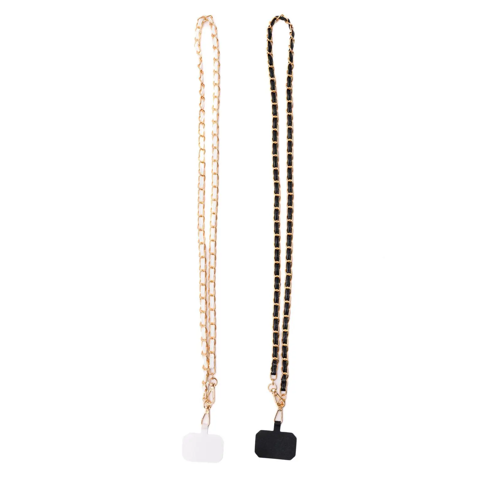 PU Leather Gold Chain Cell Phone Lanyard Set of 2