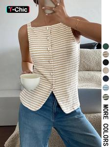 women's square neck tank top, casual fit minimalist sleeveless button closure top for daily wear, ladies clothes for all seasons, womenswear, loose tank tops, casual summer tops, breathable tank top