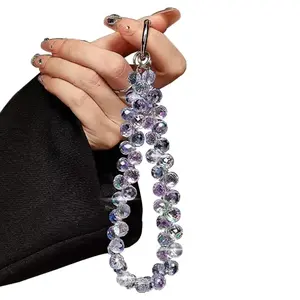 Women's Sparkling Beaded Mobile Phone Wrist Strap - Stylish Cellphone Lanyard Chain Bracelet, Fashion Smartphone Wristlet Accessories, Valentine's Day Gift