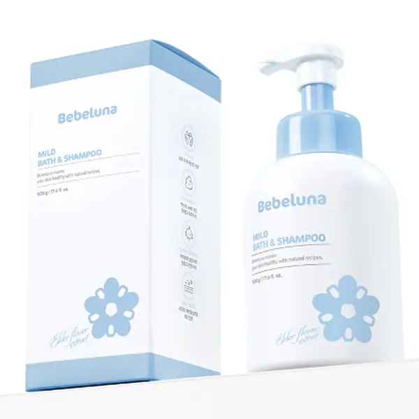 BEBELUNA Mild Bath & Shampoo, 98% Natural Ingredientsfor Adults, Kids, Baby, Infants - All in One, 17.6 fl oz (500g) Safe cleaning from head to toe Moisturizing effect even after washing with slightly acidic pH