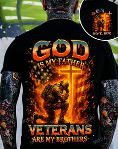 Chaosmoda Generation X God Is My Father Veterans Are My Brothers Custom Year Skull T-shirt
