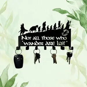 Wall Mounted Key Holder, 1 Count Metal Key Holder with 3 Key Hooks, Decorative Key Holder for Home Decor, Home Organizer, Shelves