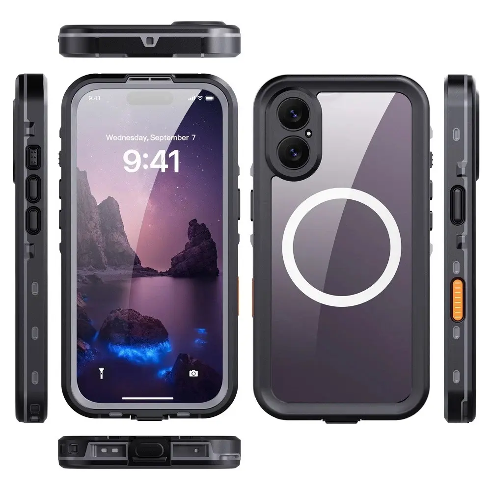 Waterproof protective case, air shockproof cover, screen protector, anti-freezing -20° protective case, dust-proof protective case, suitable for iPhone 17/iPhone 17 Pro/iPhone 17 Pro Max/iPhone 17 AIR