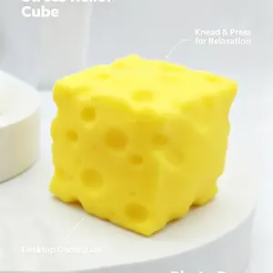 Teeny Baby Square Squeeze Toy, Novelty Stress Relief, Soft Quick Recovery, Cheese Squishy Cube, Hand Sensory Play, Perfect Christmas Gift