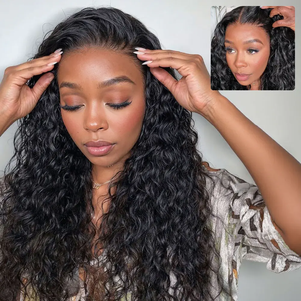 Megalook Zero-Wear Truly Snap & Go HD Lace Wig Water Wave 13x6 Glueless 100% Human Hair Wigs Seamless Fit All Skins
