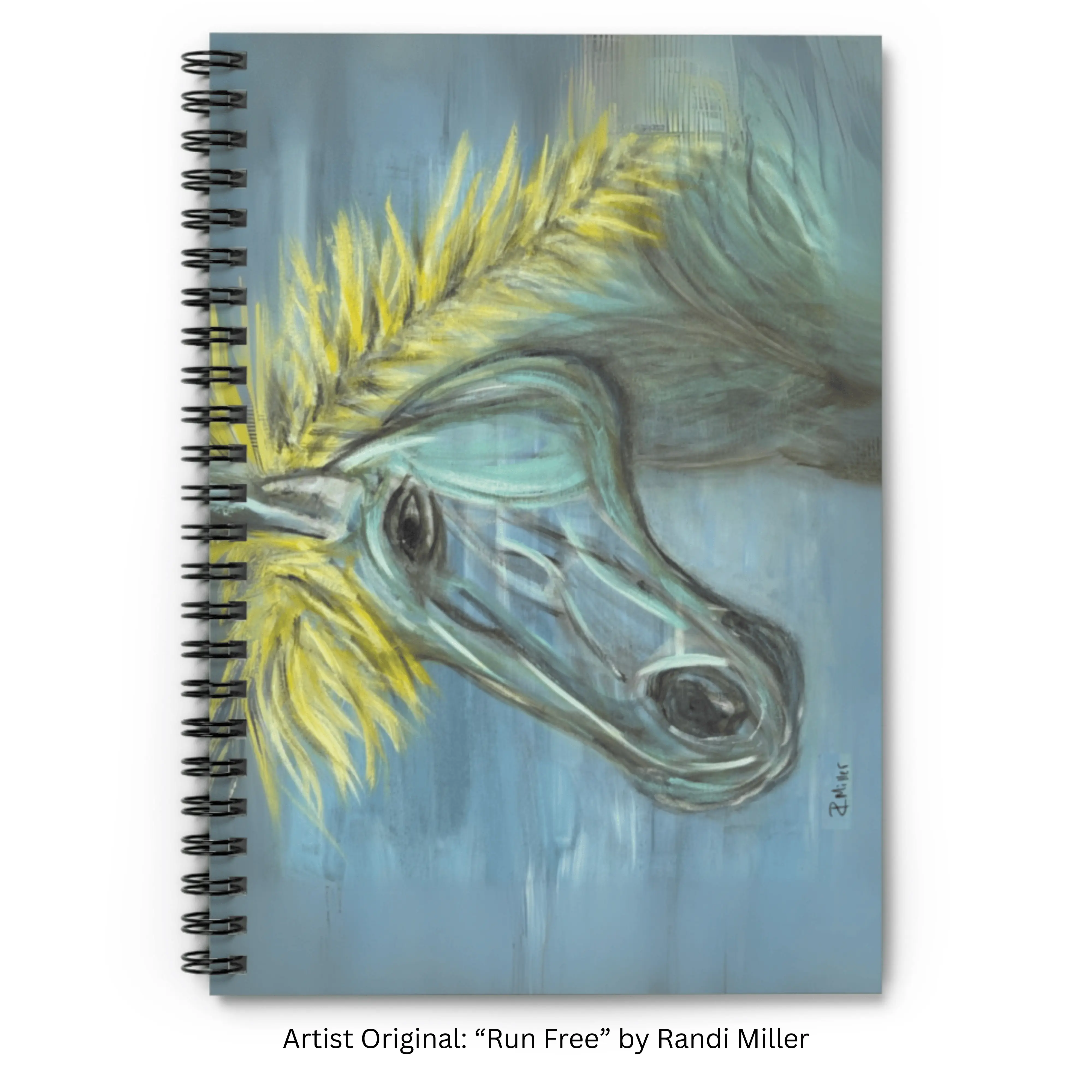 Spiral Notebook 6"x8" / Journal / Lay-Flat design with ruled paper / "Run Free" by Original Artist Randi Miller hot 16