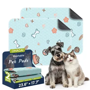 Washable Pee Pads for Dogs, 2-Pack Reusable Absorbent Training Pads for Puppies, Non-Slip Potty Pads, Playpen, Crate, Mattress, Multiple Sizes