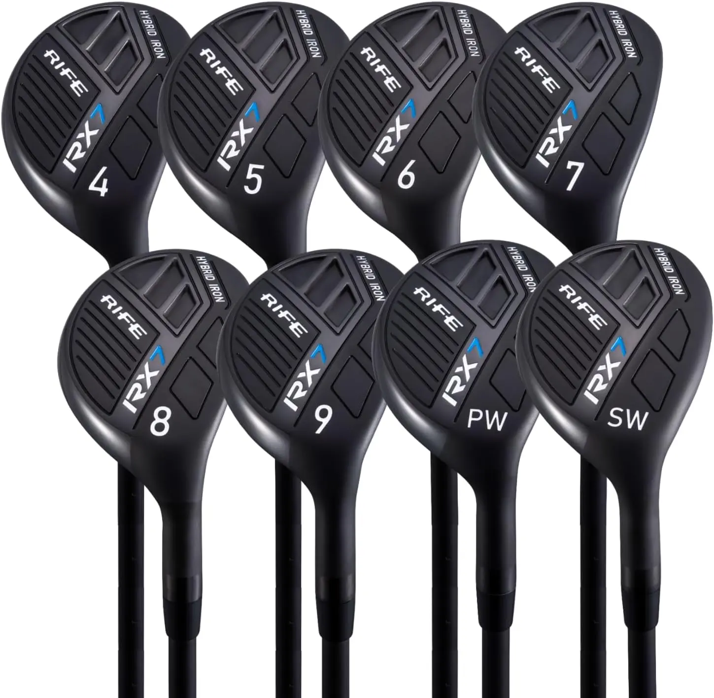 Senior Mens Right Handed Standard Length A Lite Light Mature Senior Flex Graphite All True Utility Hybrid Irons Set 4 5 6 7 8 9 PW SW Ultra Forgiving Golf Clubs