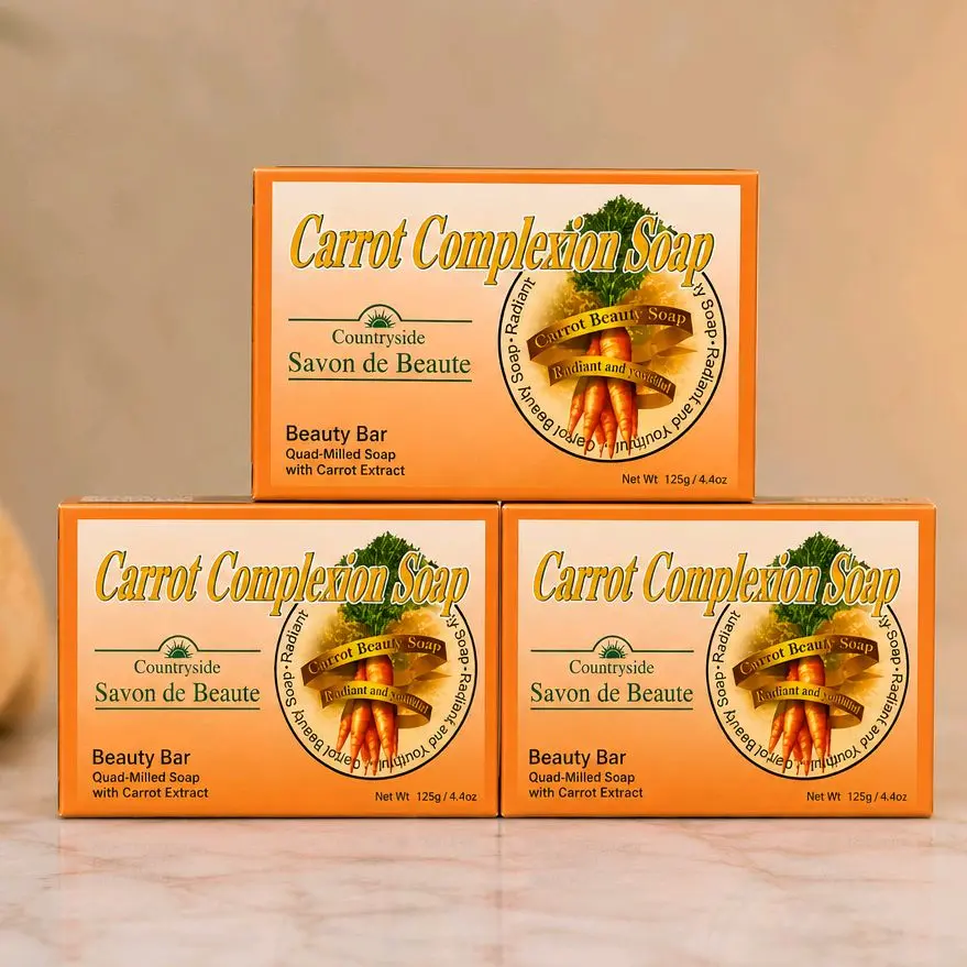 Countryside Carrot Complexion Beauty Soap with Carrot Extract – 3 Pack (125g Each)