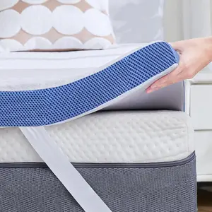 3 Inch Gel Memory  Mattress Topper Full Size, Cooling Mattress Topper for  , Non-Slip Design with Removable & Washable Soft  Cover.