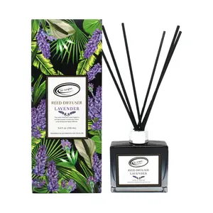 Air Jungles Lavender Scent Reed Diffuser Set with Sticks 3.4 fl. oz, Essential Incense Oil Air Freshener for Bathroom, Office and Bedroom Scented Perfume