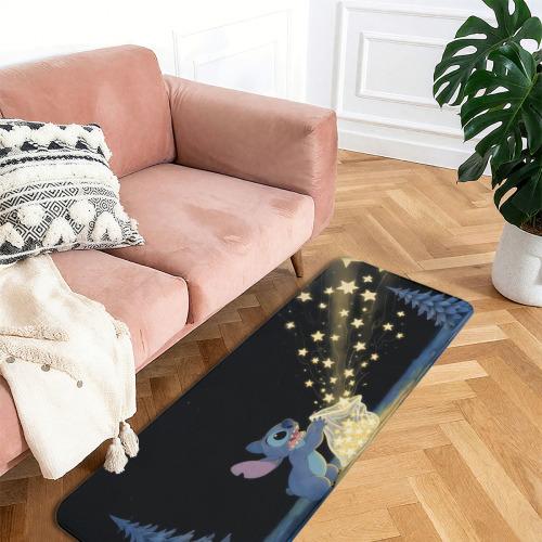Disney Stitch Soft Floor Mat with Starry Night Design for Kids Room Decor Soft Material Playtime Friendly Ideal for Playtime and Relaxation