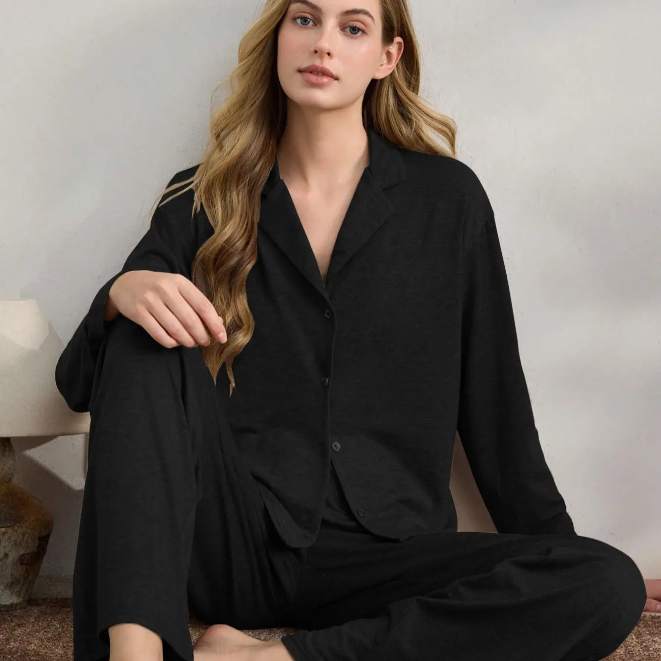 Women's Casual Pajama Set, Sleeveless Fitted Sleepwear, Soft Fabric, All Seasons, Indoor Outdoor Wear, Comfortable Home
