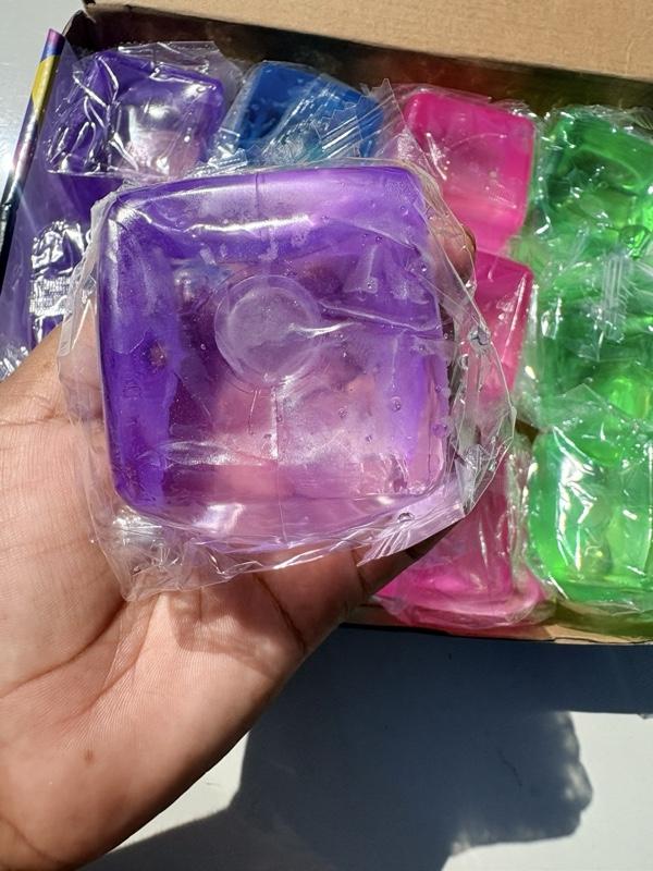4 Pack Stress Cube, Slow Rising Ice Cube Stress Balls for Adults Kids, Sensory Fidget Toy for Anxiety Relief, Square Shape Squishy Balls for Classroom Prizes, Nice Cube Squishy for Party Favors