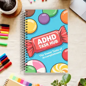 ADHD PLANNER - Achieve Daily Wins & Manage Executive Dysfunction, A5 Organizer with Categorized To-Do Lists and a Gratitude Section, 108 Pages, Durable Twin-Wire Binding, 100gsm