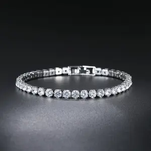 Women's 18 Karat Gold Plated 3mm Cubic Zirconia Classic Tennis Bracelet, Adjustable 6.6-7.5 Inches, Elegant Jewelry, Fashion Bracelets, Elegant Jewelry Bracelet