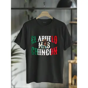 100% Cotton El Abuelo Mas Chingon Mexican Spanish Grandpa Father's Day T-Shirt