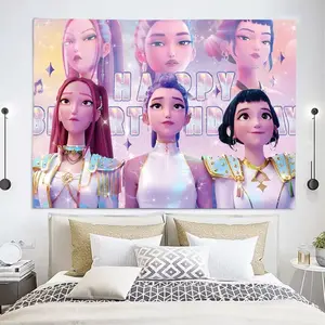 KPOP Cute Cartoon Backdrop, Anime Birthday Backdrop, Birthday Party Photo Backdrops, Top Choice for Photography