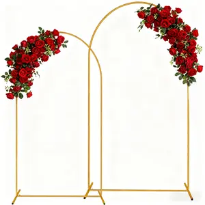 Wedding Arch Backdrop Stand, Gold Metal Arch Backdrop Stand for Wedding Ceremony Birthday Party Bridal Baby Shower Photo Booth Garden Floral Balloon Arches Decoration